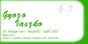 gyozo vaszko business card